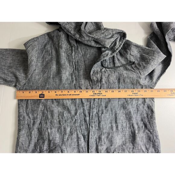 Elliott Lauren Women's Linen Hooded Jacket Gray Size XS - Picture 6 of 8